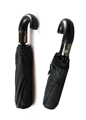 Зонт мужской автоматический (полный автомат) черный No Brand складной однотонный чёрный