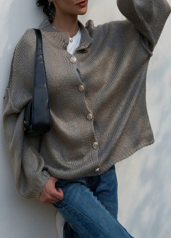 Светло-коричневый демисезонный кардиган SHEIN