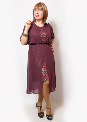 Фиолетовое кэжуал платье LibeAmore с орнаментом
