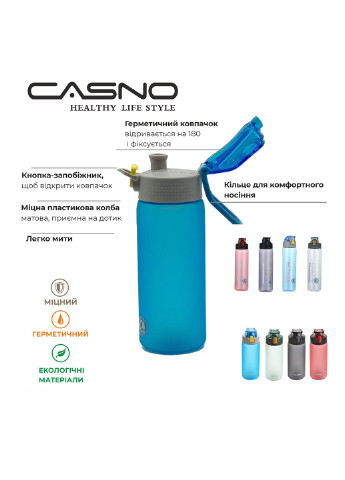Спортивна пляшка для води 550 Casno чорна