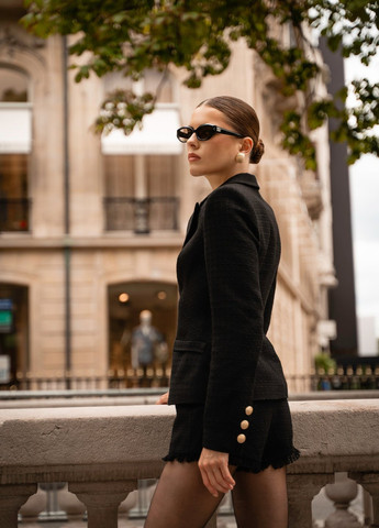 Черный женский жакет Gepur однотонный - демисезонный