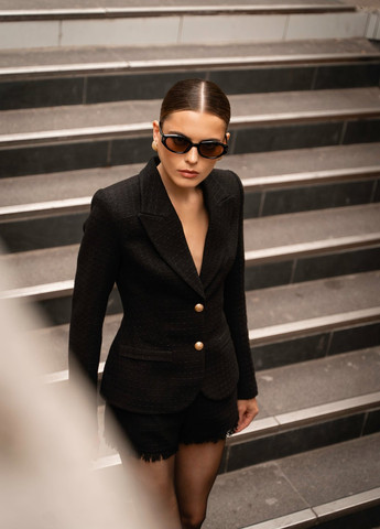 Черный женский жакет Gepur однотонный - демисезонный