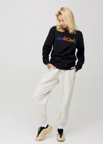 Чорний свитшот женский oversize /no flis/ YAPPI (254658677)