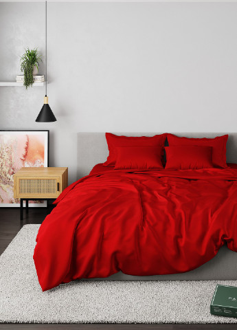 Комплект постельного белья сатин-люкс Minimal красный (полуторный) PAGOTI (256519361)