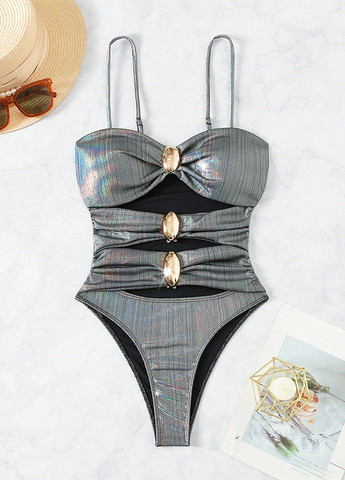 Комбінований літній купальник суцільний SHEIN