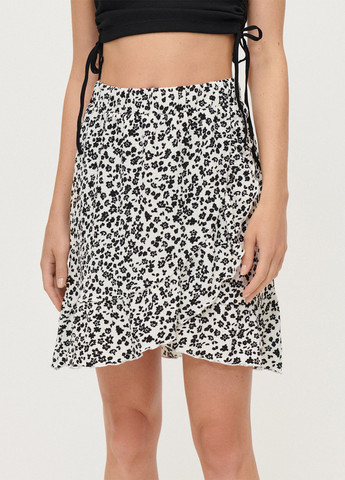 Черно-белая кэжуал цветочной расцветки юбка House на запах