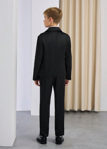 Черный демисезонный костюм (пиджак, брюки) брючный SHEIN