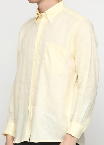 Желтая кэжуал рубашка однотонная Eric Hatton с длинным рукавом
