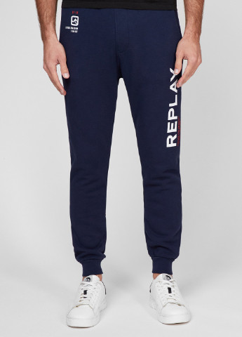 Темно-синие спортивные демисезонные джоггеры брюки Replay