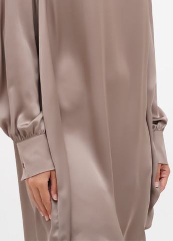 Темно-бежевое кэжуал платье а-силуэт, рубашка Lascana однотонное