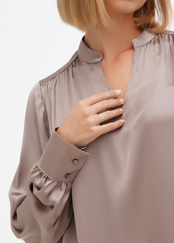 Темно-бежевое кэжуал платье а-силуэт, рубашка Lascana однотонное