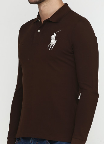 Коричневая футболка-поло для мужчин Ralph Lauren с логотипом