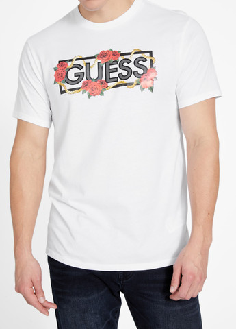 Белая футболка Guess