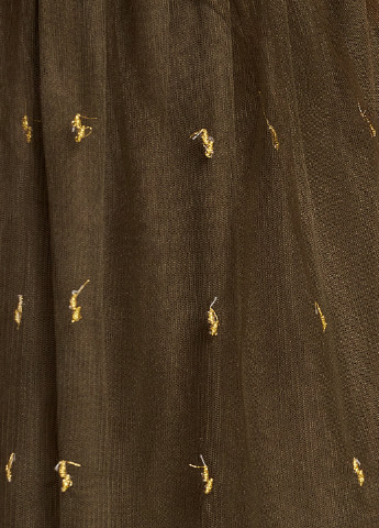 Оливковая (хаки) кэжуал однотонная юбка KOTON клешированная