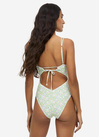 Салатовый летний купальник слитный H&M