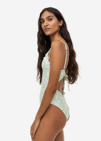 Салатовый летний купальник слитный H&M
