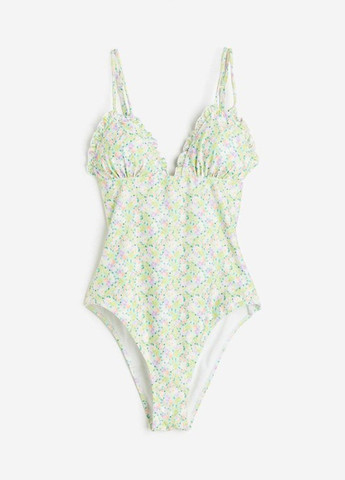 Салатовый летний купальник слитный H&M