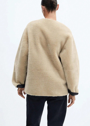 Бежевая демисезонная куртка куртка-пиджак SHEIN