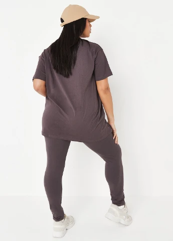 Коричневий літній комплект (футболка, легінси) Missguided