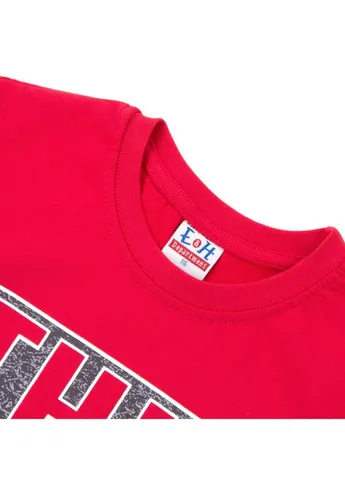 Червоний літній костюм десткий футболка "this is me" з шортами (8939-116b-red) Breeze