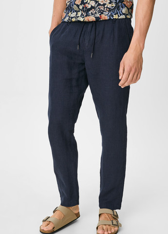 Темно-синие кэжуал летние прямые брюки C&A