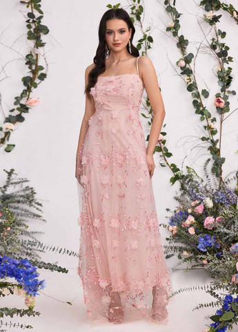 Розовое праздничный, вечернее платье SHEIN однотонное