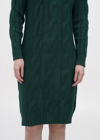 Темно-зеленое кэжуал платье платье-свитер Wild Flower однотонное