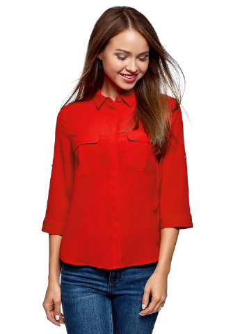 Красная демисезонная блуза Oodji
