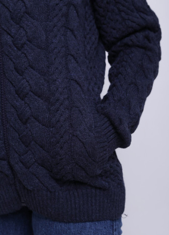 Темно-синій зимовий жіночий светр на блискавці темно-синій теплий великий розмір Pulltonic Прямая