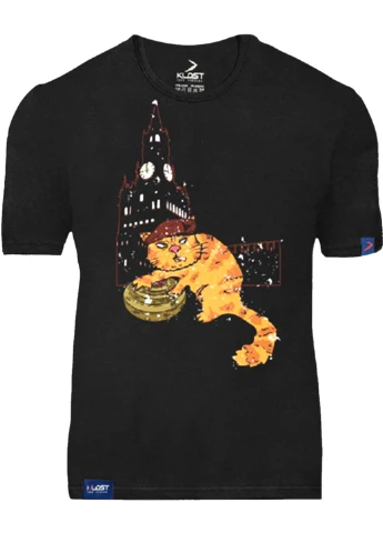 Черная футболка "кіт диверсант" black, 4xl Klost
