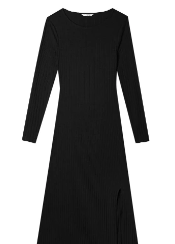 Черное платье демисезон Stradivarius