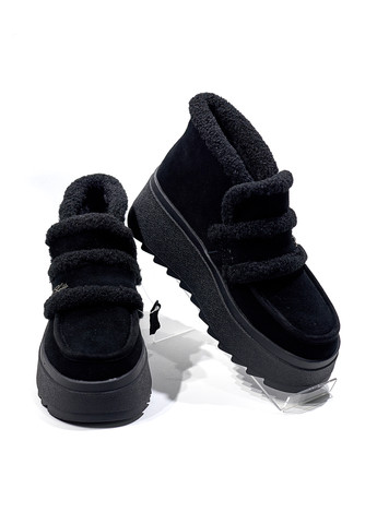 Зимние ботинки Keddo на тракторной подошве, с брошкой, с мехом из натуральной замши