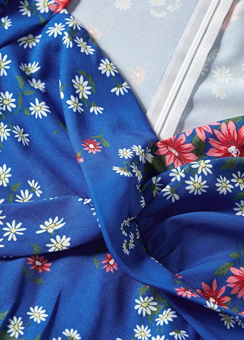 Синя кежуал сукня кльош SHEIN з квітковим принтом