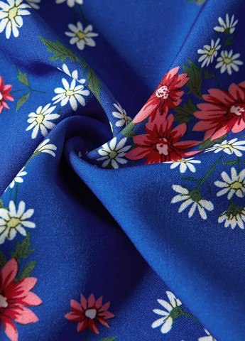 Синя кежуал сукня кльош SHEIN з квітковим принтом