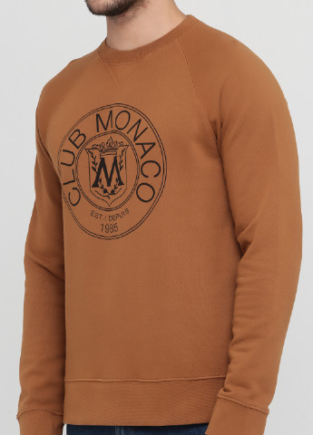 Свитшот Club Monaco - Прямой крой надпись коричневый кэжуал хлопок, трикотаж - (245044412)