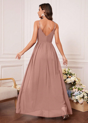 Кавова святковий сукня а-силует SHEIN однотонна