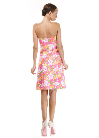 Розовое кэжуал платье клеш Bon-Ion Design Studio с цветочным принтом