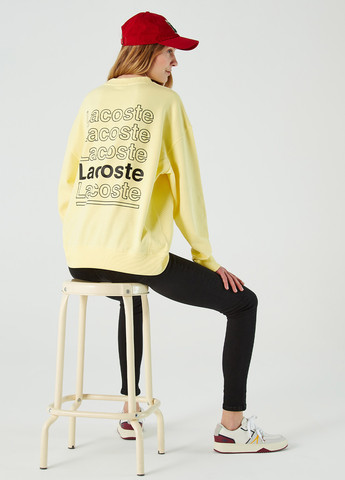 Світшот Lacoste - Вільний крій логотип світло-жовтий спортивний, кежуал бавовна - (276537835)