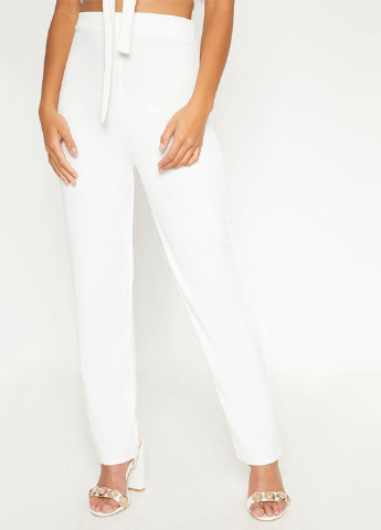 Белые летние брюки PrettyLittleThing