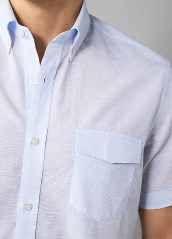 Голубой кэжуал рубашка меланж Massimo Dutti