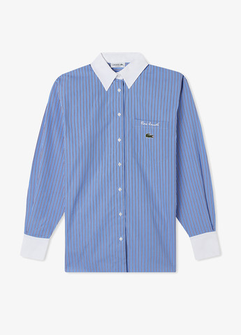 Голубой кэжуал рубашка в полоску Lacoste