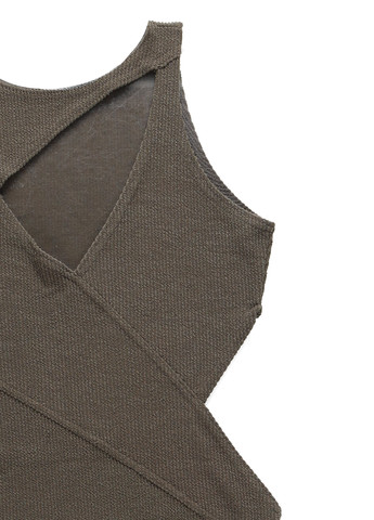 Оливковое (хаки) кэжуал платье платье-майка PrettyLittleThing однотонное