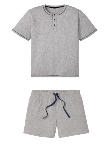 Пижама (футболка, шорты) Esmara футболка + шорты меланж светло-серая домашняя трикотаж, хлопок