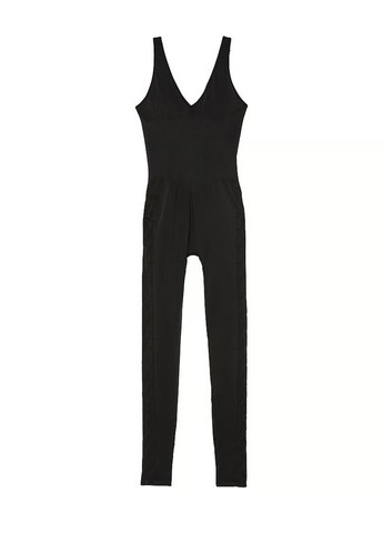 Комбинезон Victoria's Secret комбинезон-брюки однотонный чёрный спортивный полиамид