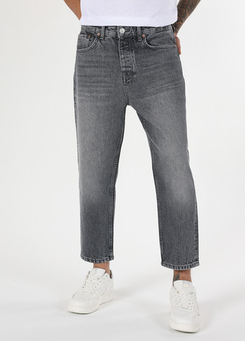 Светло-серые демисезонные укороченные, зауженные джинсы Colin's