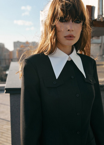 Чорна кежуал сукня сукня-сорочка Gepur однотонна