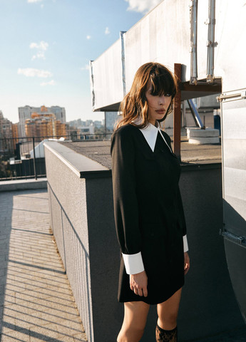 Чорна кежуал сукня сукня-сорочка Gepur однотонна