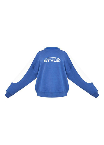 Синій світшот PrettyLittleThing напис без декору (308792198)