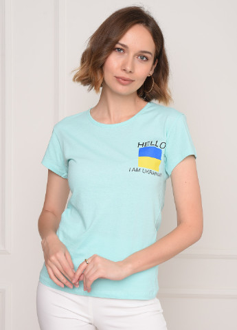 Мятная летняя футболка женская мятная Let's Shop
