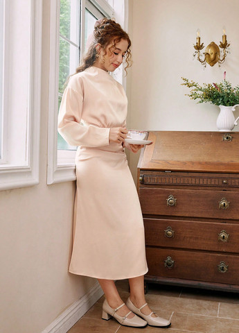 Кремова сукня SHEIN (344454105)